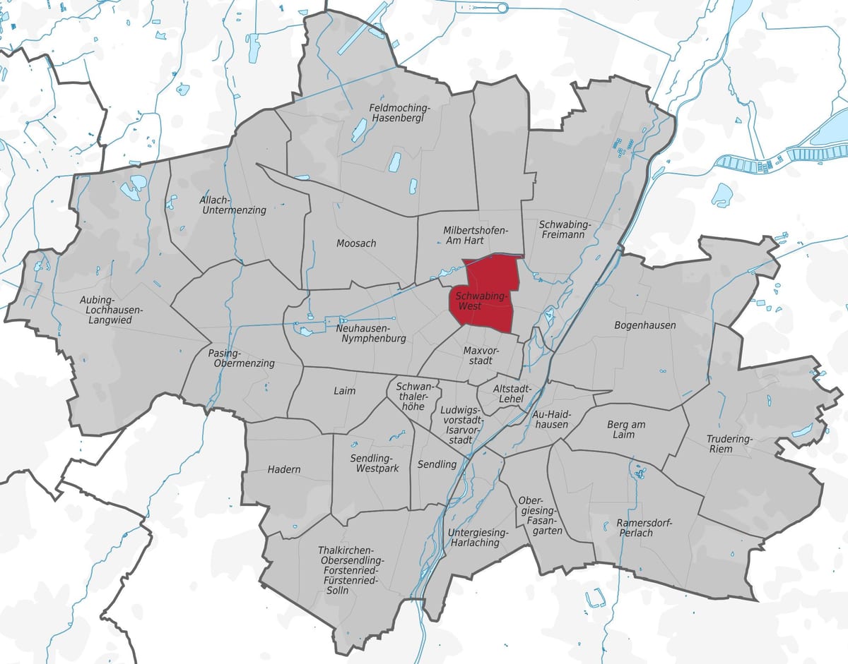 نقشہ کے schwabing میونخ