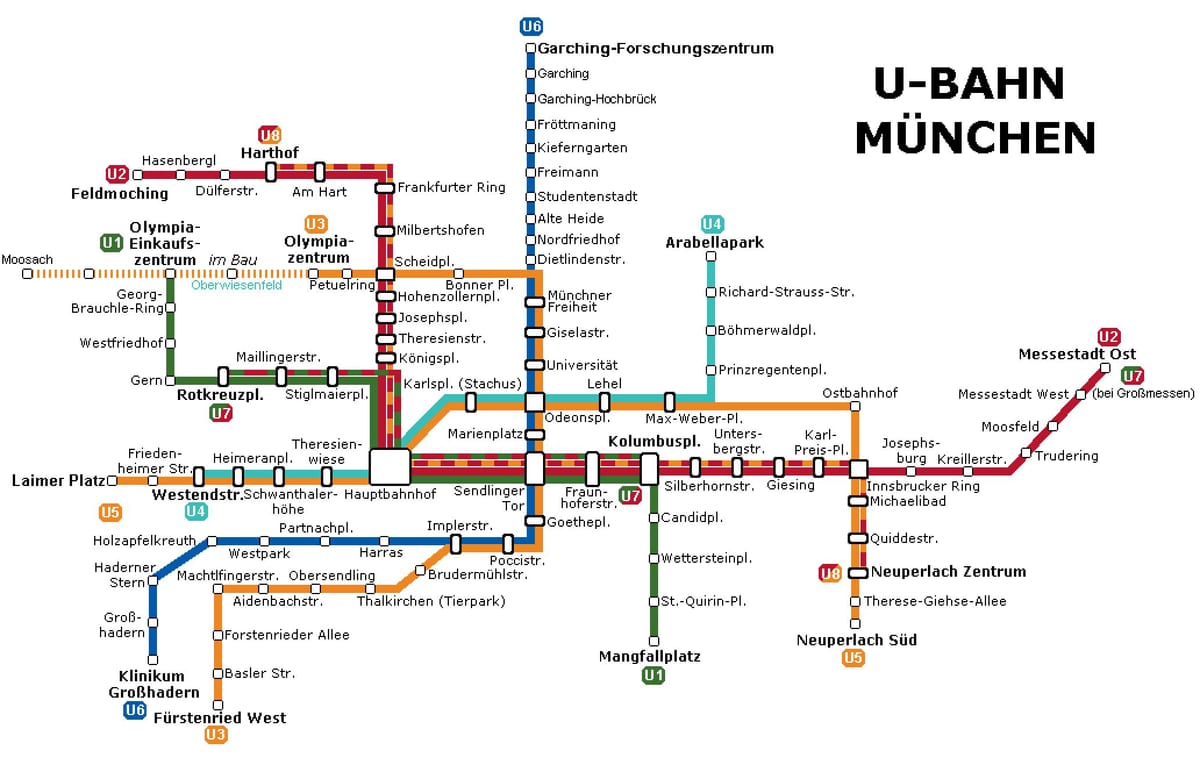 ubahn نقشہ میونخ
