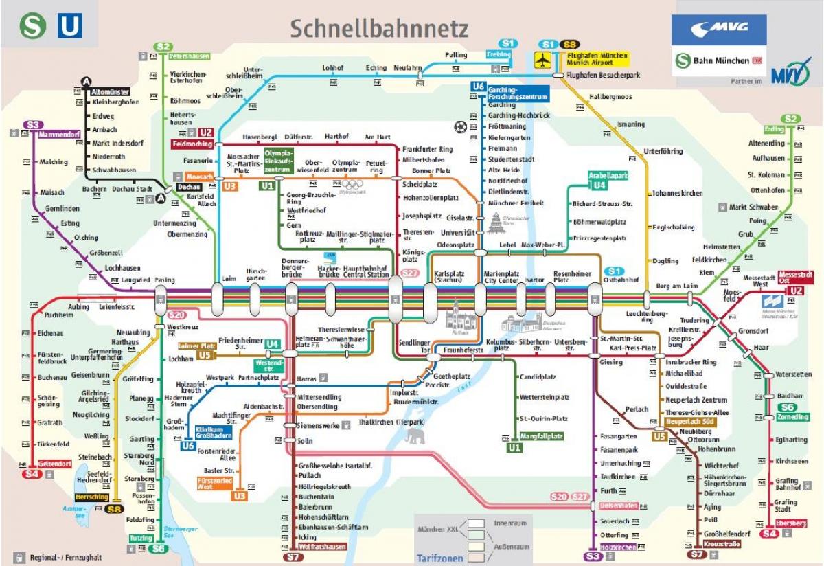 میونخ s1 ٹرین کا نقشہ