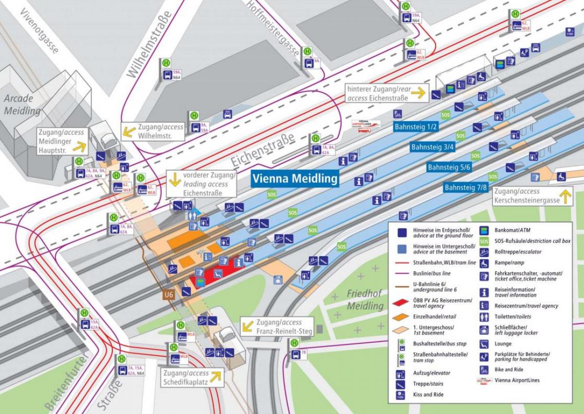 میونخ ٹرین اسٹیشن کے پلیٹ فارم کا نقشہ