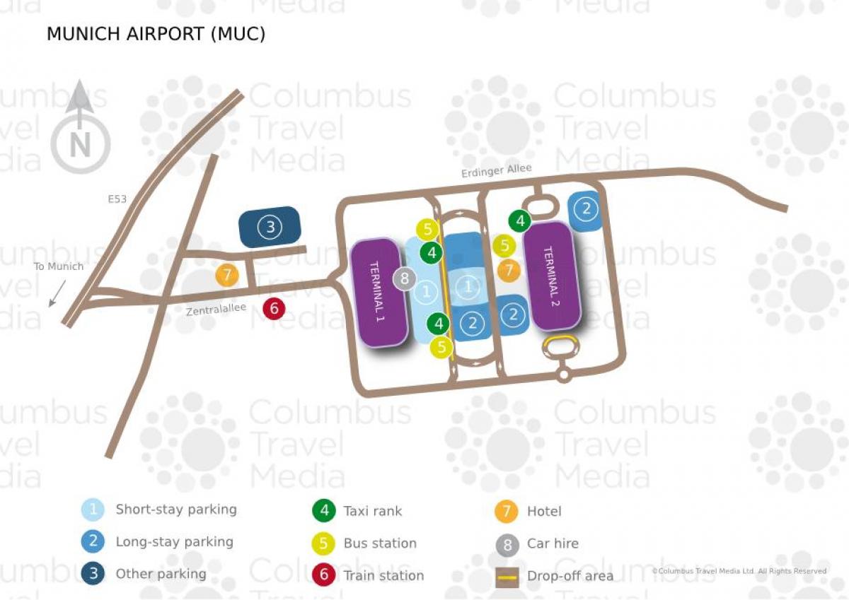 نقشہ میونخ کے ہوائی اڈے کے ٹرین اسٹیشن