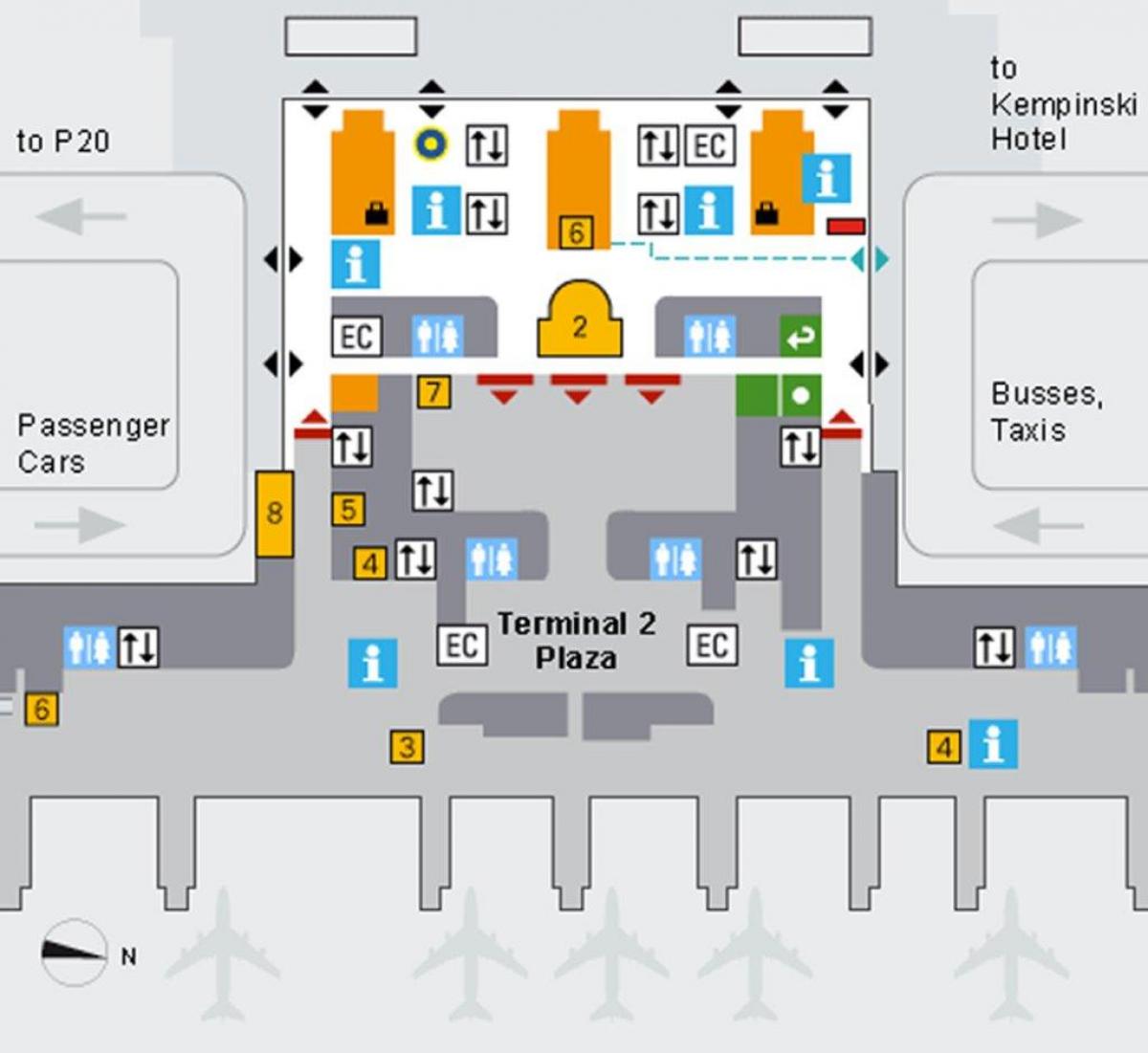 نقشہ کے میونخ ہوائی اڈے کی آمد