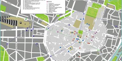 سیاحوں کی نقشہ میونخ کے پرکشش مقامات